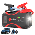 Car Battery Jump Starter, Portable Power Battery Pack 2000A Peak Jump Box for Motorcycle Up to 7L Gas & 4L Diesel 3 Modes Flashlight and Safety Jumper Clamps