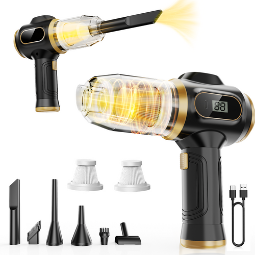 Portable Car Vacuum Cordless Mini Handheld Vacuums Cleaner Rechargeable with LCD Display and Multi-Nozzles, High Power Hand held Cleaners for Car, Home, Office, Sofa, Pet Hair,Keyboard
