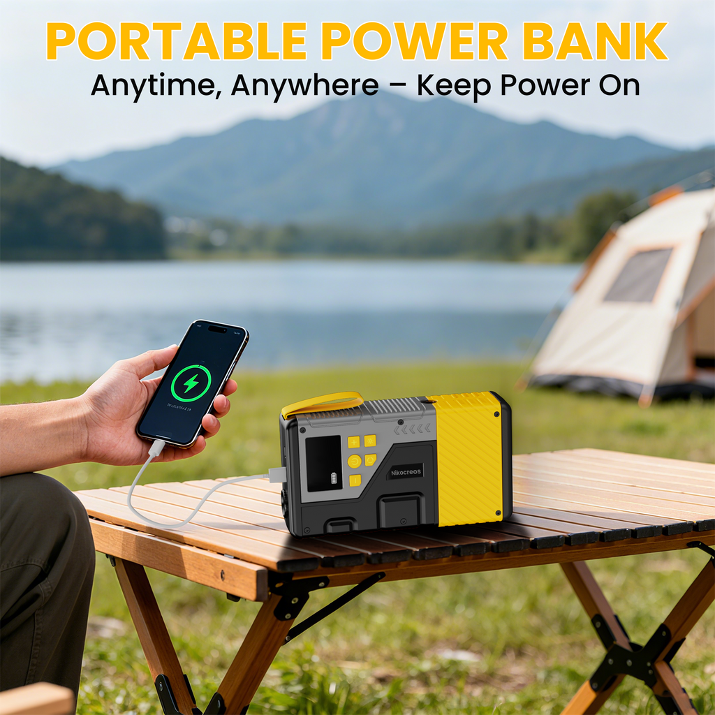 Portable Car Jump Starter with Air Compressor Tire Inflator Battery Jumper | Jump Box 3000A Peak and 150 PSI Air Pump ,for 12L Gas & 10L Diesel Engines,LCD Display,LED Light