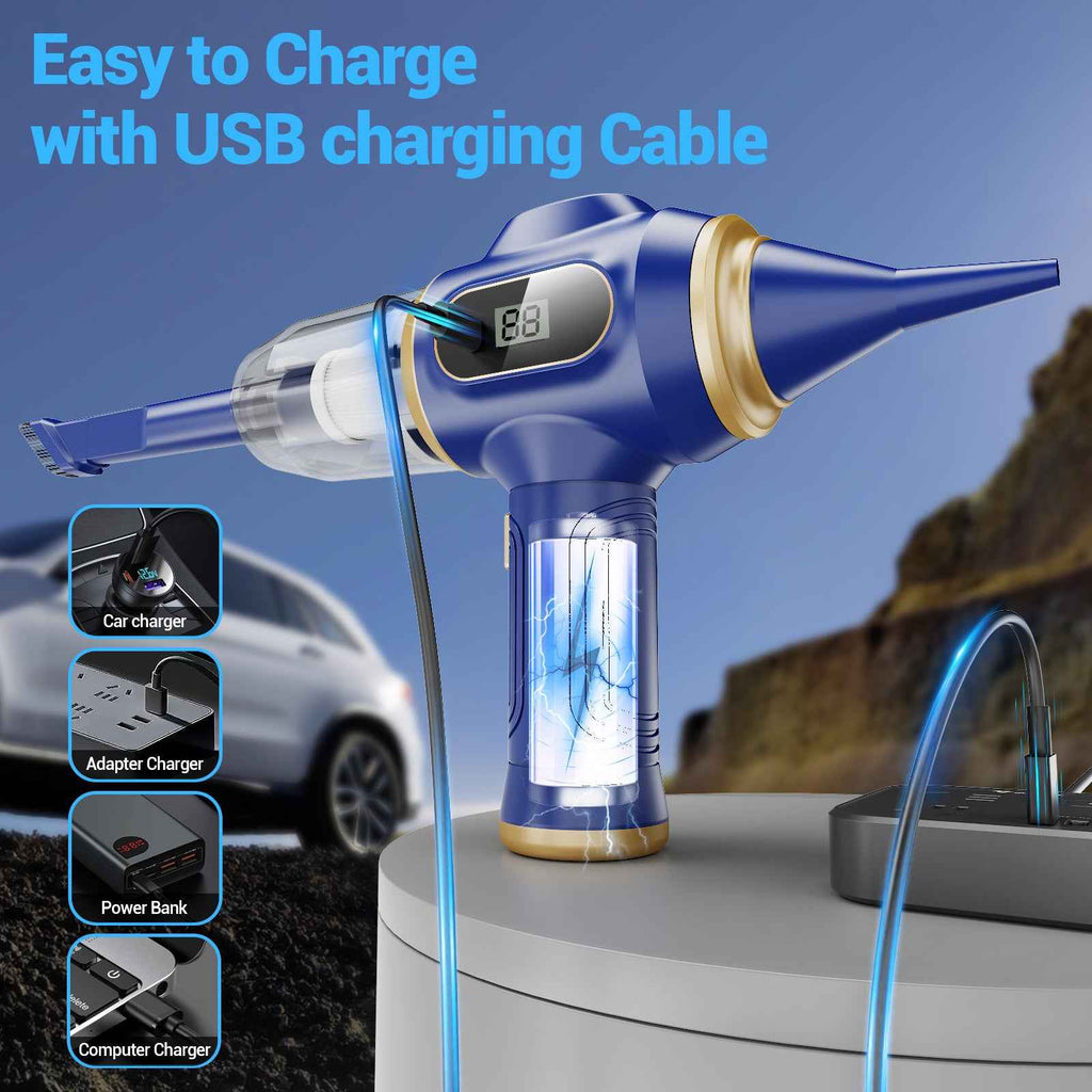 Car Vacuum Portable 17000Pa Cordless Mini Handheld Vacuum LCD Display