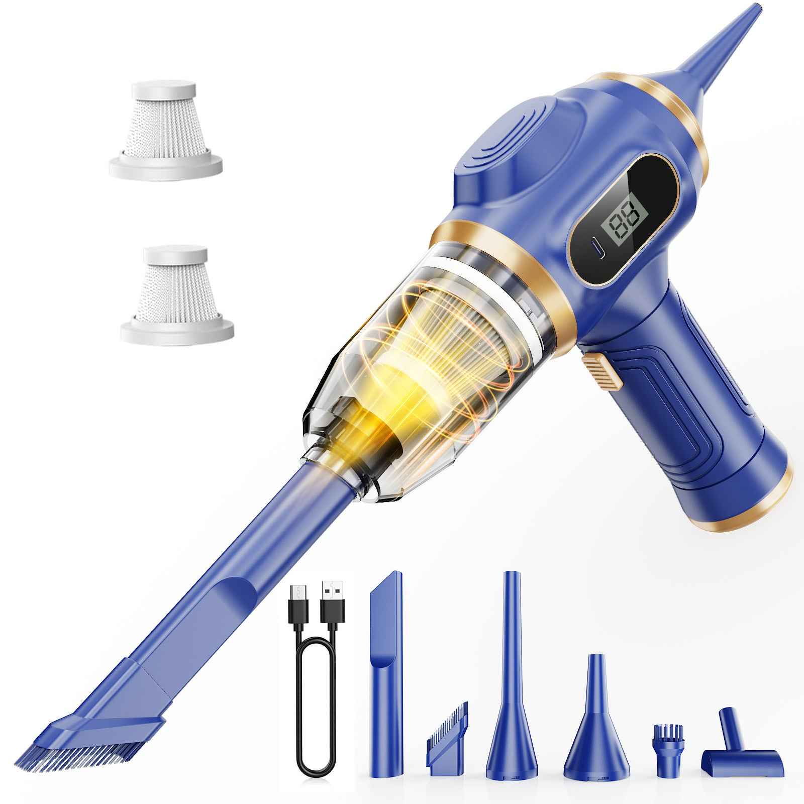 Car Vacuum Portable 17000Pa Cordless Mini Handheld Vacuum LCD Display